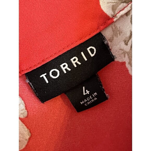 Torrid Top Women 4X Pink Pullover Tank Floral Flowy Dainty Summer Tropical Retro - Picture 2 of 13